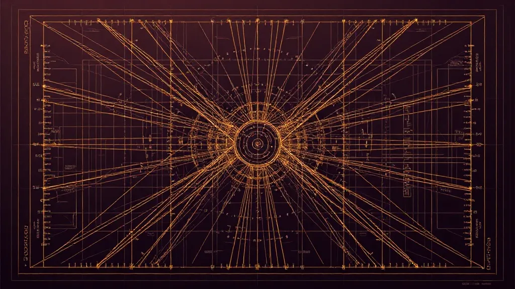 A technical architectural blueprint of a neural network grid