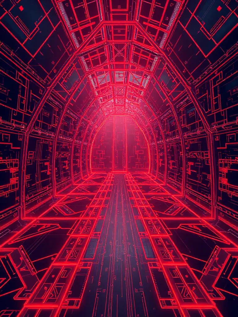 Abstract high-tech architectural lines representing software